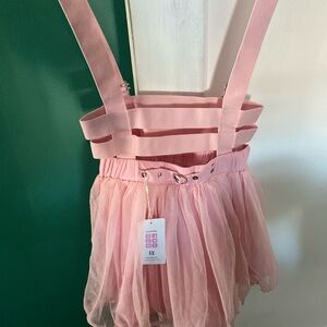 Pink Strappy Tulle Mini Dress